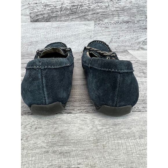 Naturalizer N5 Womens Size 7M Suede Chain Loafers Navy Blue Slip-On Casual Shoes - Picture 3 of 8